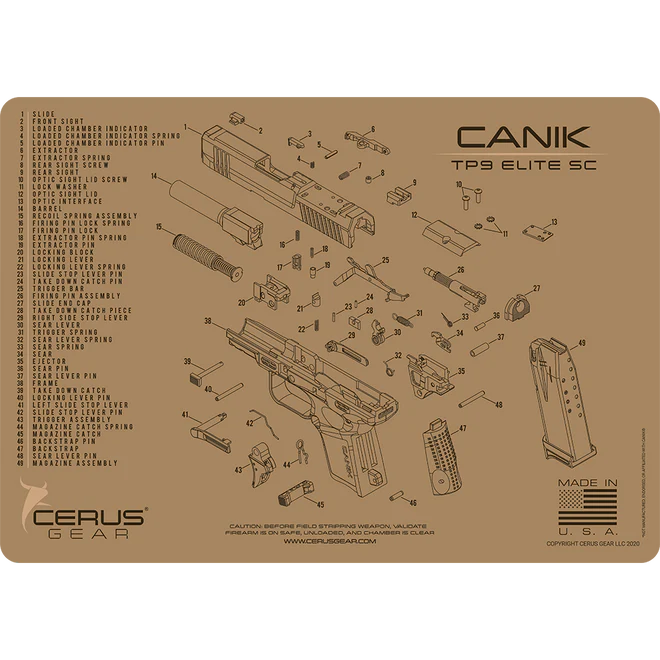 ProMat - CANIK® TP9 Elite SC Schematic Handgun Mat