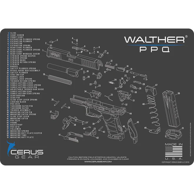 ProMat - Walther® PPQ® Schematic Handgun Mat