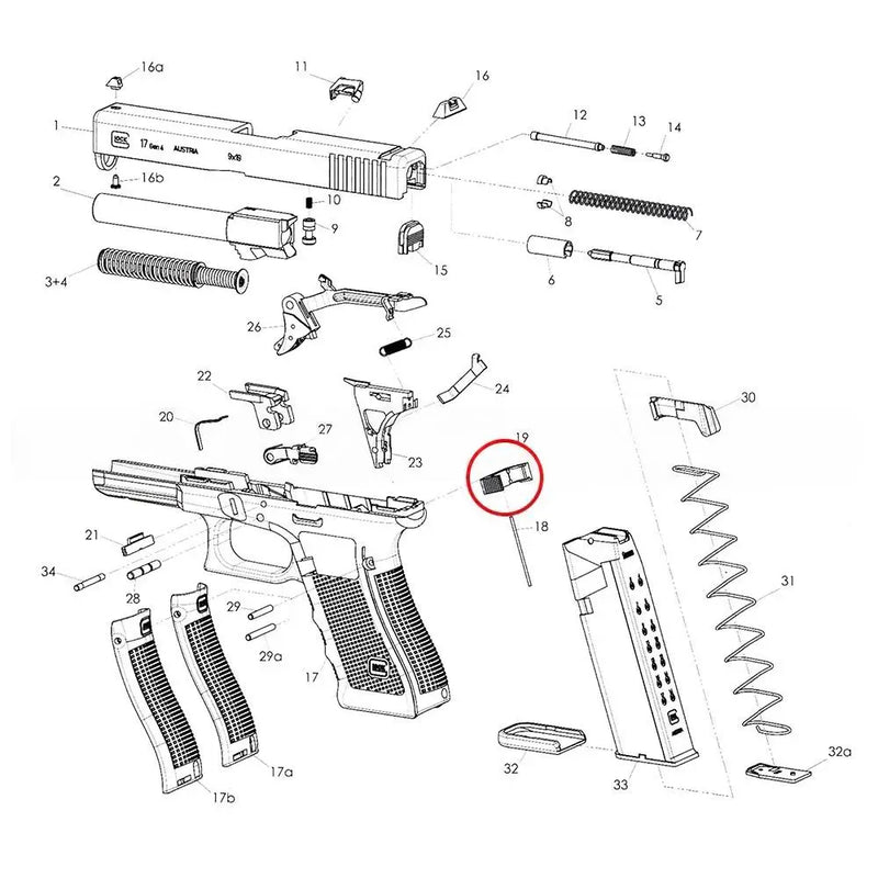 Magazine Catch Extended for GLOCK GEN3