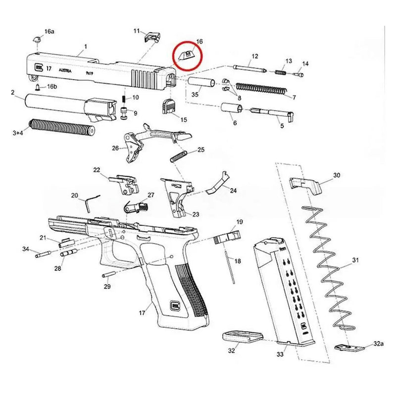 Glock Steel Rear Sight - Glock