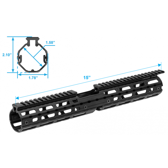 UTG PRO® AR15 Super Slim Drop-In M-LOK® Handguard, 15" Carbine