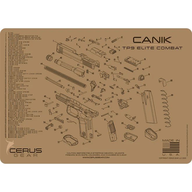 ProMat - CANIK® TP9 Elite Combat Schematic Handgun Mat - Cerus Gear