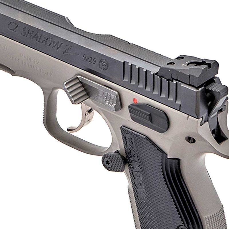 Slide Stop with Thumb Rest for CZ Shadow 2 - Grey - Eemann Tech