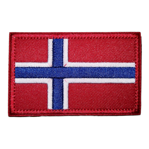 Norge flagg patch, 80x50mm