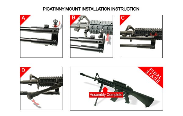 UTG® Shooter's SWAT Bipod, Rubber Feet, 15,7 - 17 cm (6.2" - 6.7") - Leapers, Inc.